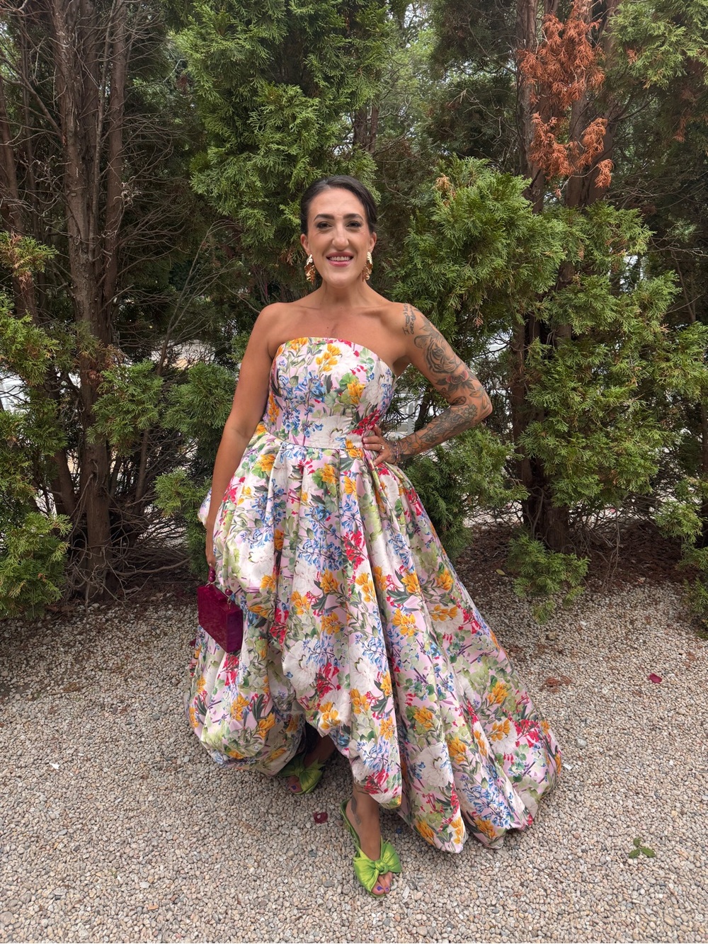 Mac Duggal Strapless Floral Ball Gown